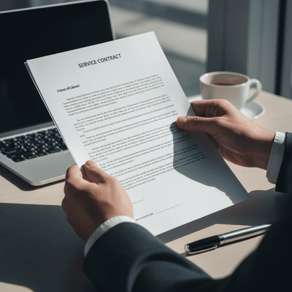 Flat-rate managed IT contract on a desk