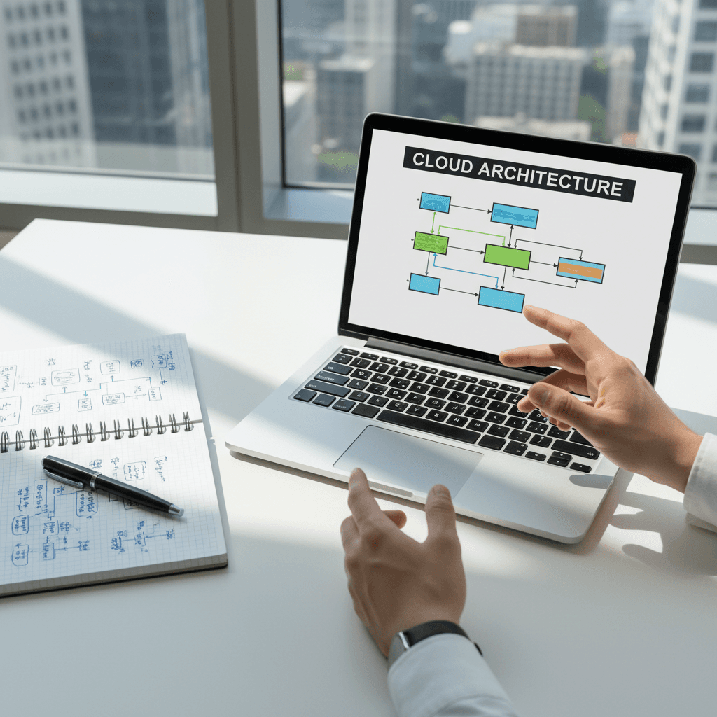 Cloud migration planning on a tablet