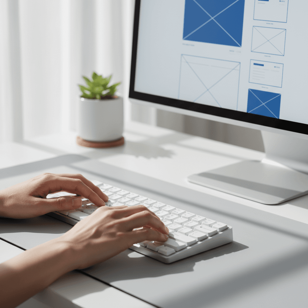 Empty desk with equipment ready for new employee